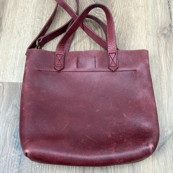 Madewell Transport Small Leather Tote Burgundy - Picture 4 of 4
